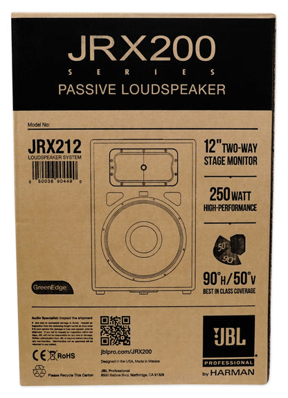 JBL JRX212 1,000 Watt 12" Inch 2-Way DJ P/A Speaker Floor Wedge Monitor - NEW!