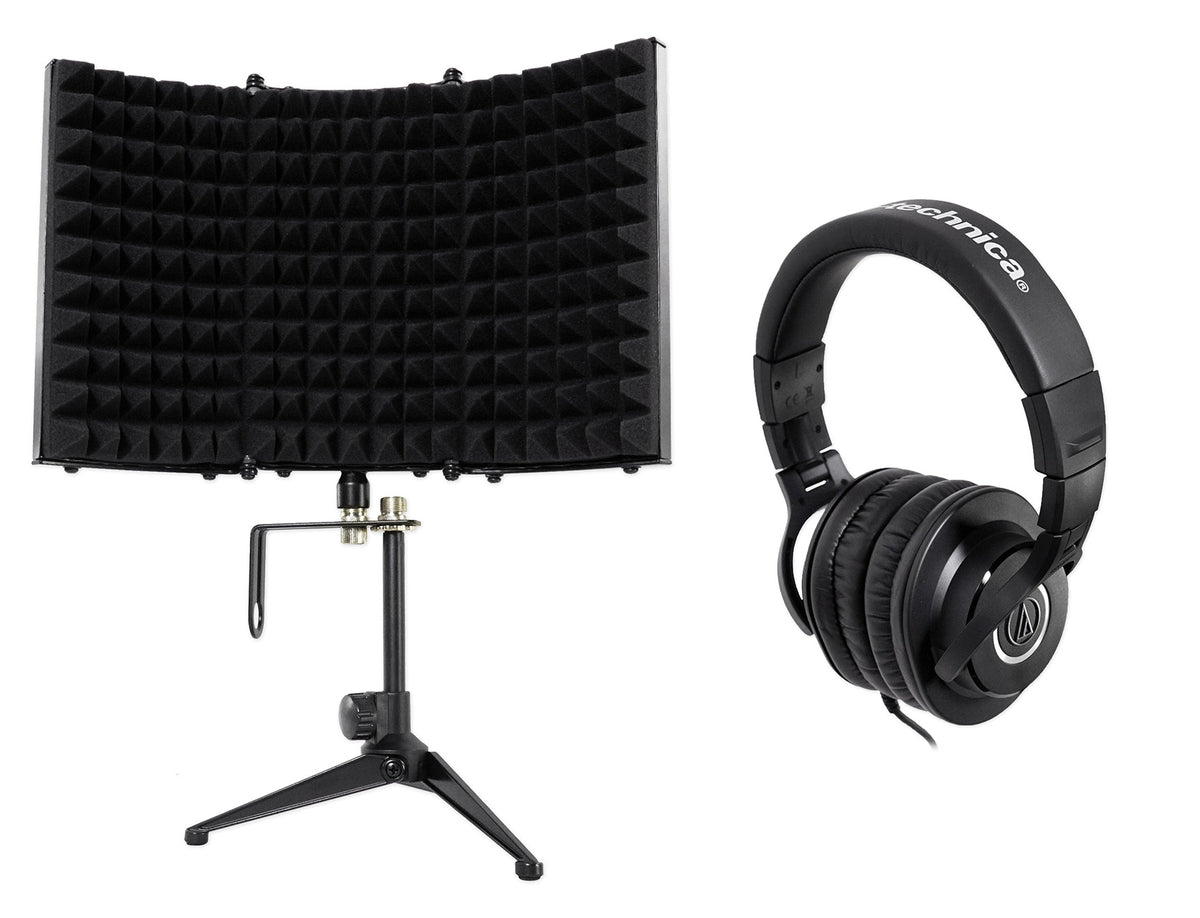 ATH-M40x Studio Headphones & Compact Isolation Shield Bundle