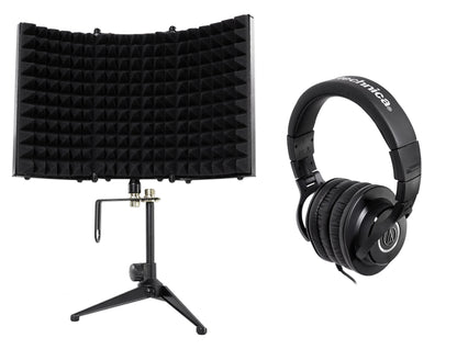 ATH-M40x Studio Headphones & Compact Isolation Shield Bundle