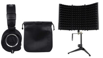 ATH-M50X Pro Studio Monitor Headphones W/ Case + RockShield 1 Isolation Shield