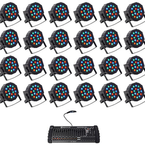 24 Rockville RockPAR50 LED RGB Par Can DJ/Club Wash Lights+384 Ch DMX Controller