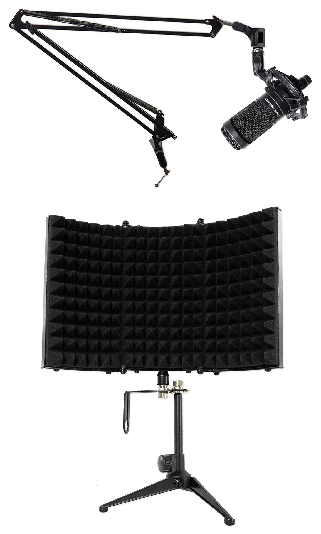 Audio Technica AT2050 Studio Condenser Recording Microphone Mic+Boom+Shield