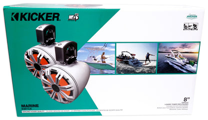 (4) 45KMTC8W 8" Marine Wakeboard Tower Speakers w/LEDs
