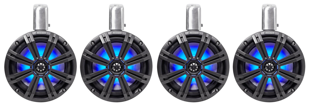 (4) 45KMTC8 8" Marine Wakeboard Tower Speakers w/LEDs