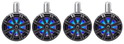 (4) 45KMTC8 8" Marine Wakeboard Tower Speakers w/LEDs