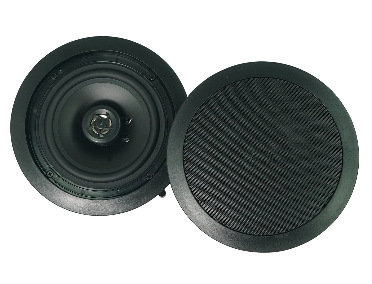 2 WET-44 PRO Wall Swivel + 2 In-Ceiling 70V Black Speakers + Amp