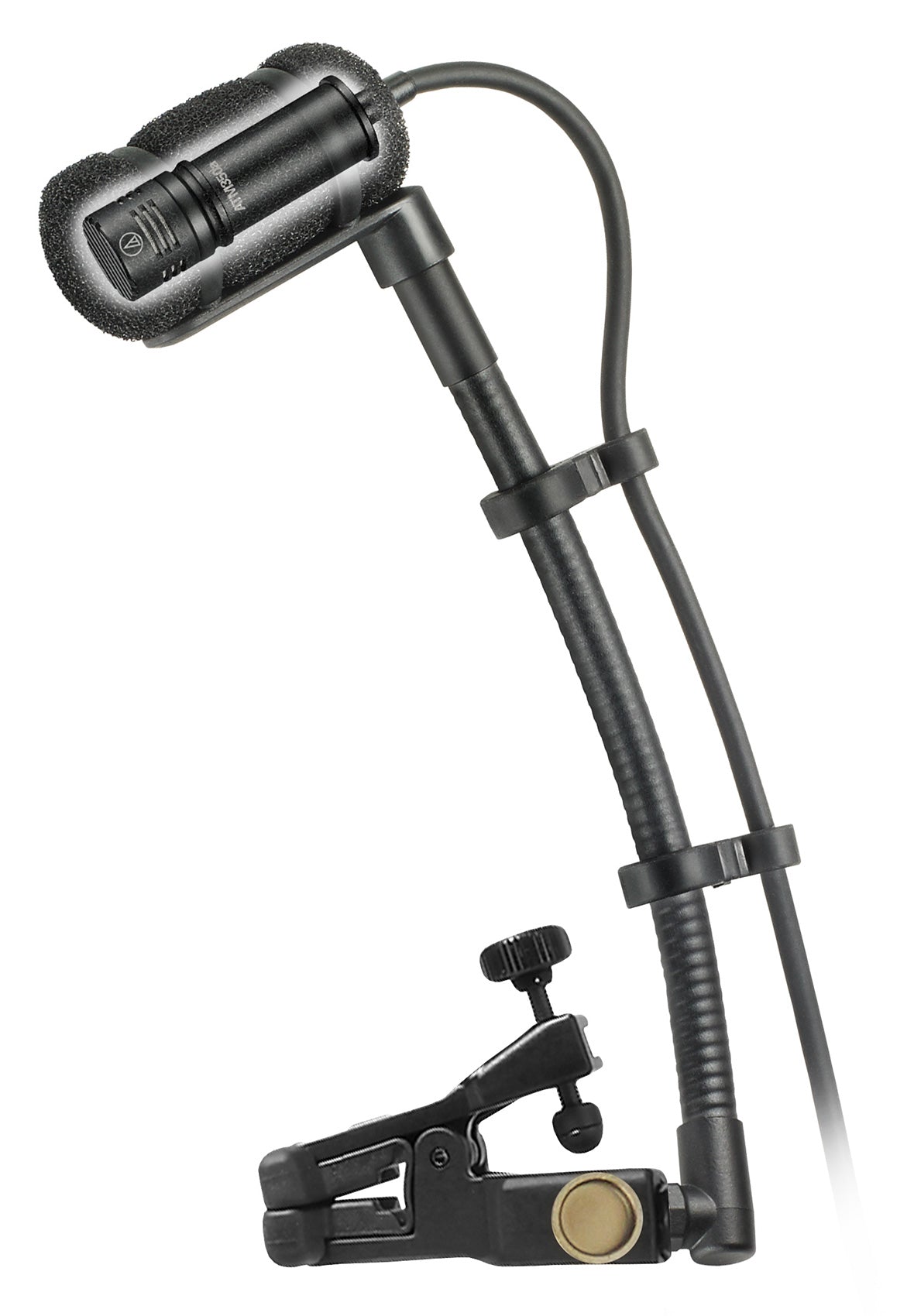 ATM350U Mini Condenser Clip-On Mic + Pair Mackie In-Ear Monitors