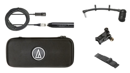 ATM350U Mini Condenser Clip-On Mic + Pair Mackie In-Ear Monitors