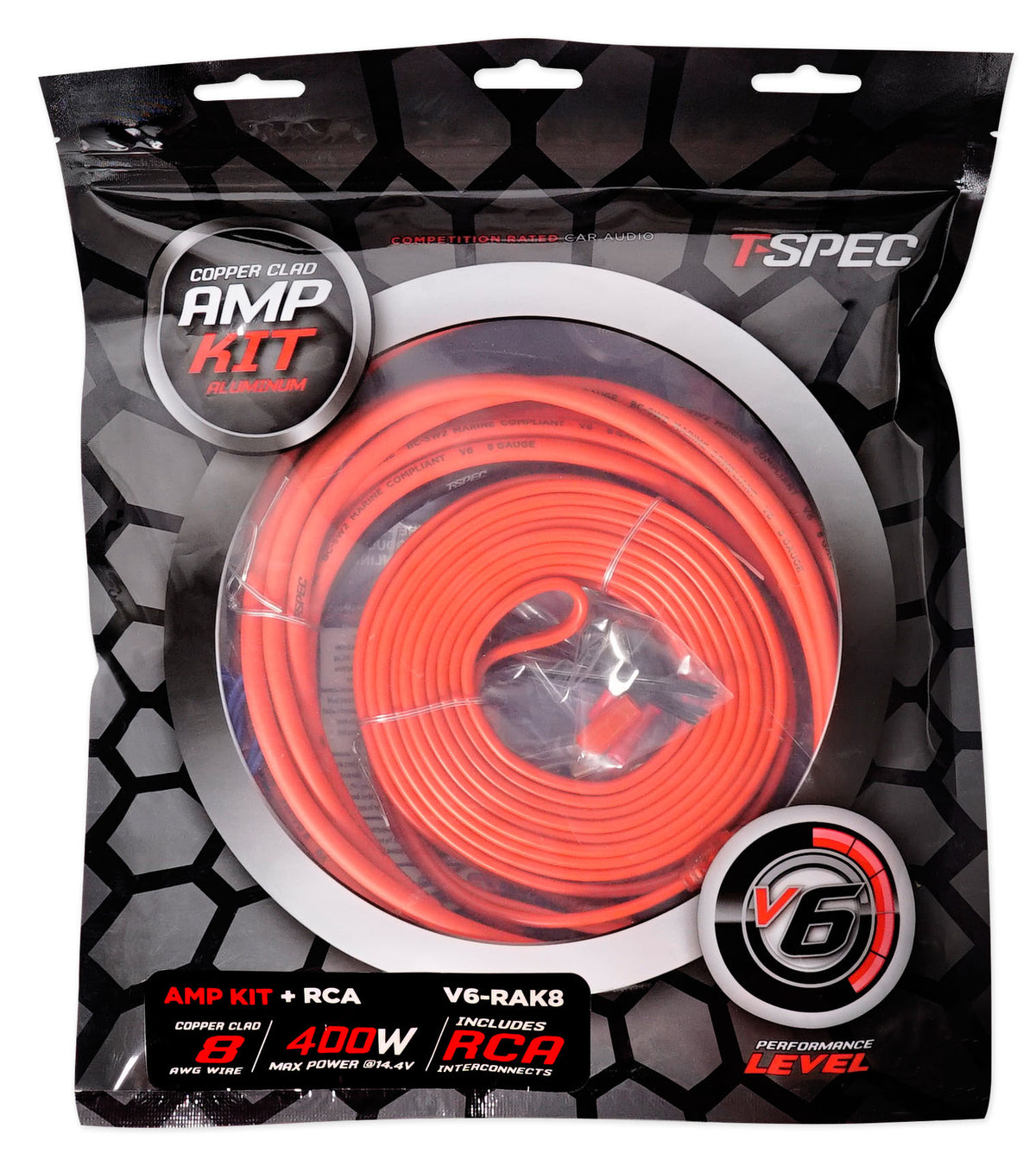 Metra V6-RAK8 8 Gauge Car/Marine Amplifier Wiring Installation Wire Kit w/ RCA's