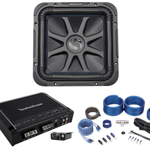 Kicker L7S124 12" Solo Baric L7S Car Subwoofer+Rockford Fosgate Amplifier+Wires