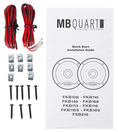 Pair MB QUART FKB110 4" 160 Watt Car Stereo Coaxial Speakers