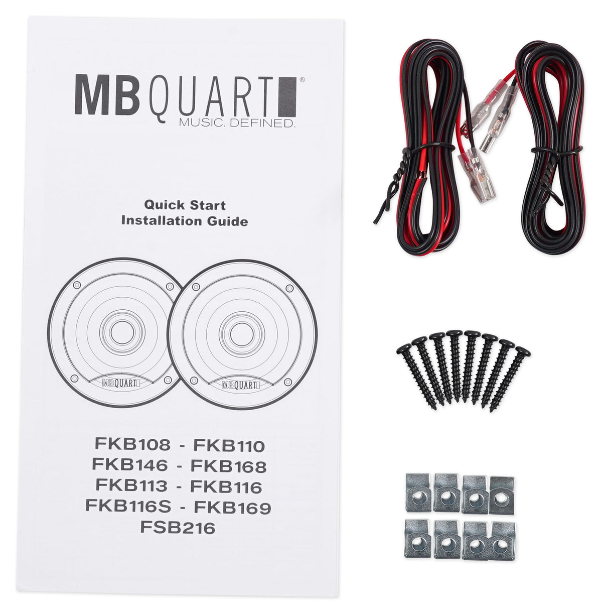 Pair MB QUART FKB108 3.5" 140 Watt Car Audio Coaxial Speakers