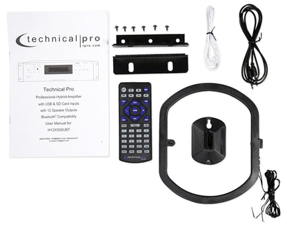 Technical Pro H12X500UBT 6000w 6-Zone 12-Speaker Home Theater Bluetooth Receiver
