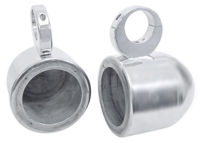 2 Rockville MAC525S 5.25" Polished Metal Marine Wakeboard Speaker Pod Enclosures