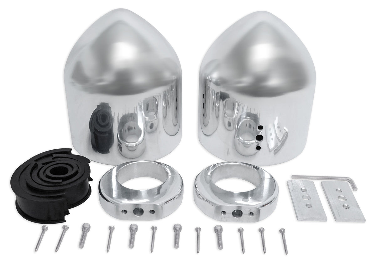2 Rockville MAC525S 5.25" Polished Metal Marine Wakeboard Speaker Pod Enclosures