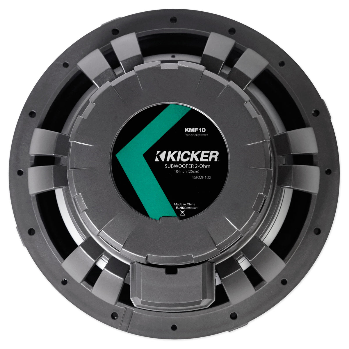 Kicker 45KMF102 10" 350w Peak/175w RMS Marine Boat Subwoofer Freeair Sub KMF12