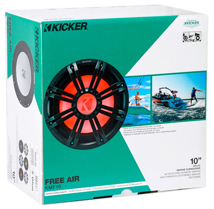 Kicker 45KMF102 10" 350w Peak/175w RMS Marine Boat Subwoofer Freeair Sub KMF12