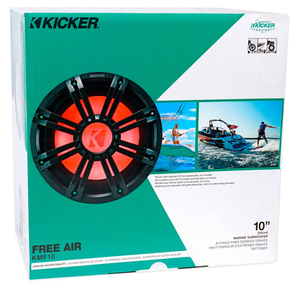 KICKER 45KMF104 10" 350w Peak/175w RMS Marine Boat Subwoofer Free Air Sub KMF12