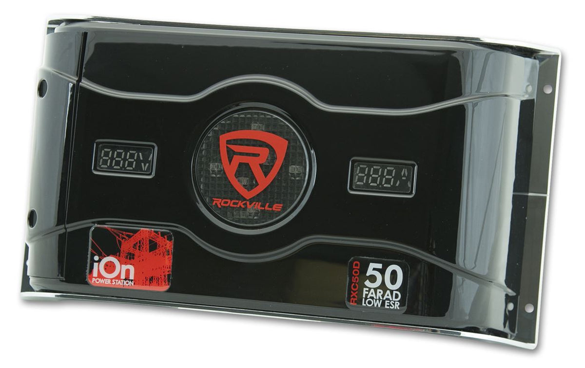 Rockville RXC50D 50 Farad 24V Surge Hybrid Ion Capacitor Voltage & Amerage Meter