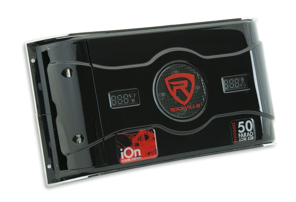 Rockville RXC50D 50 Farad 24V Surge Hybrid Ion Capacitor Voltage & Amerage Meter