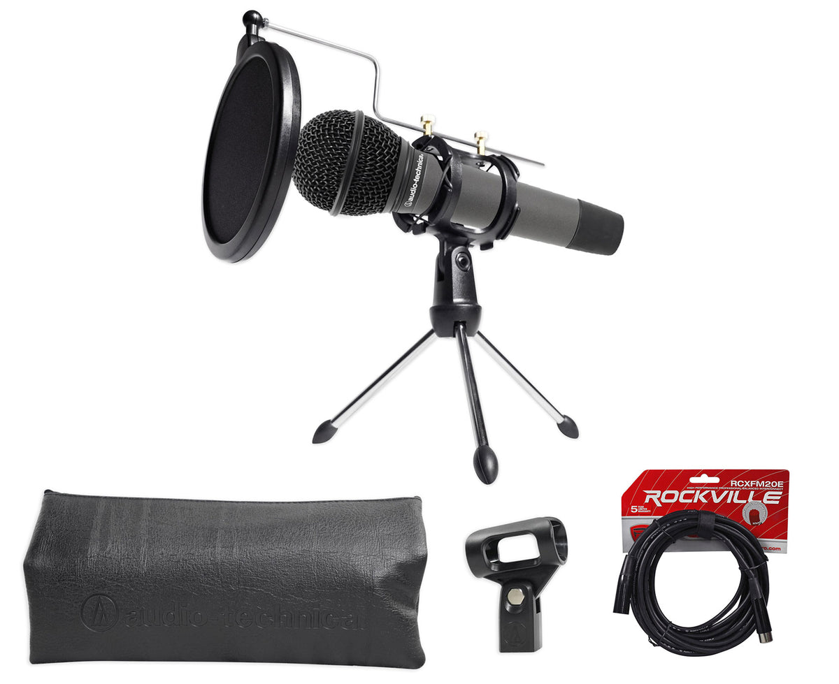 ATM410 Podcasting Mic + Tripod Stand w/ Pop Filter + XLR Cable