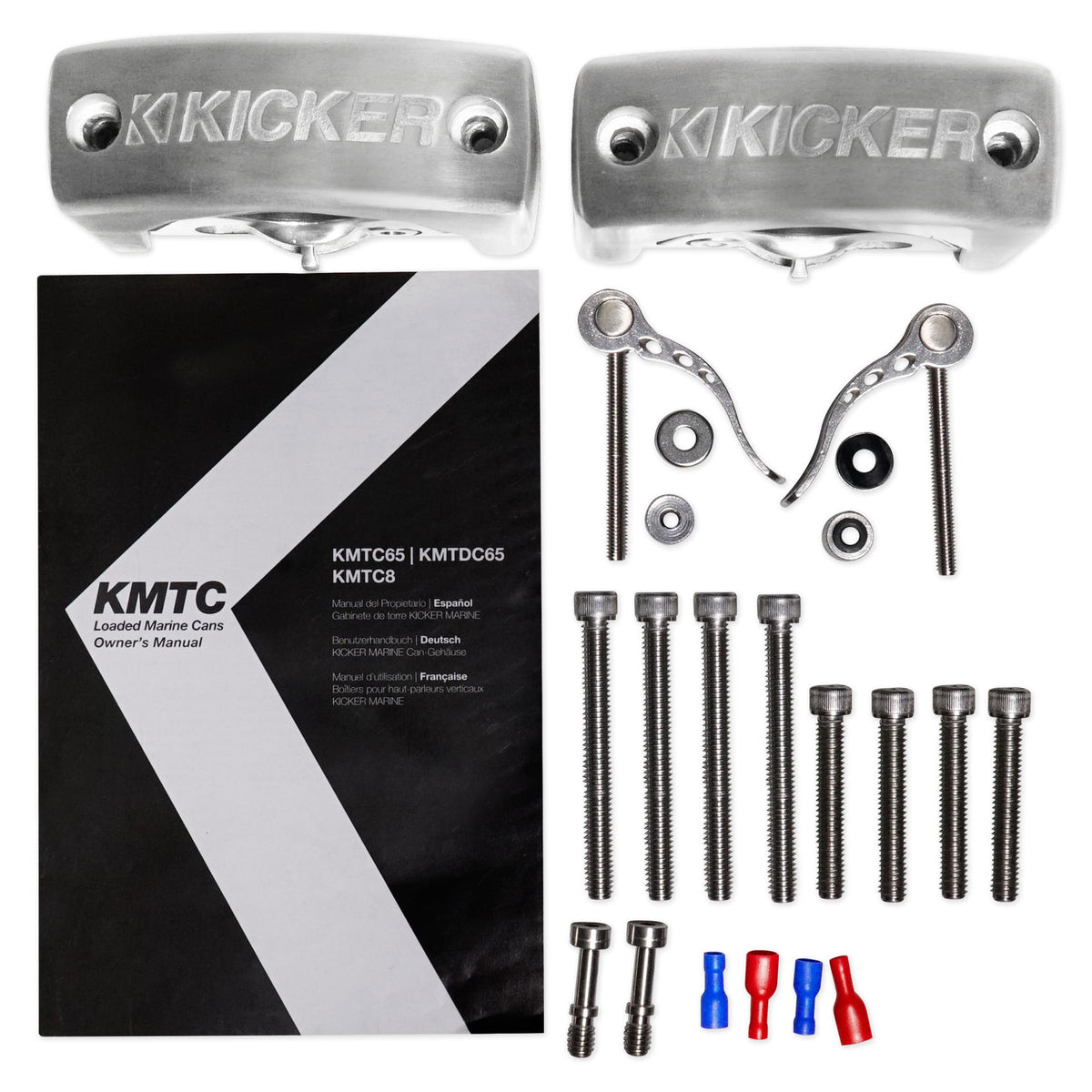 Pair KICKER 45KMTDC65 Dual 6.5" 390w Marine Wakeboard Tower LED Speakers KMTDC65