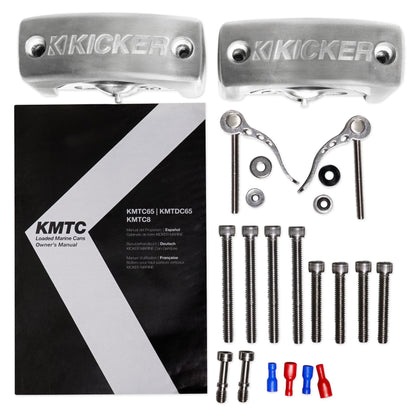 Pair KICKER 45KMTDC65 Dual 6.5" 390w Marine Wakeboard Tower LED Speakers KMTDC65