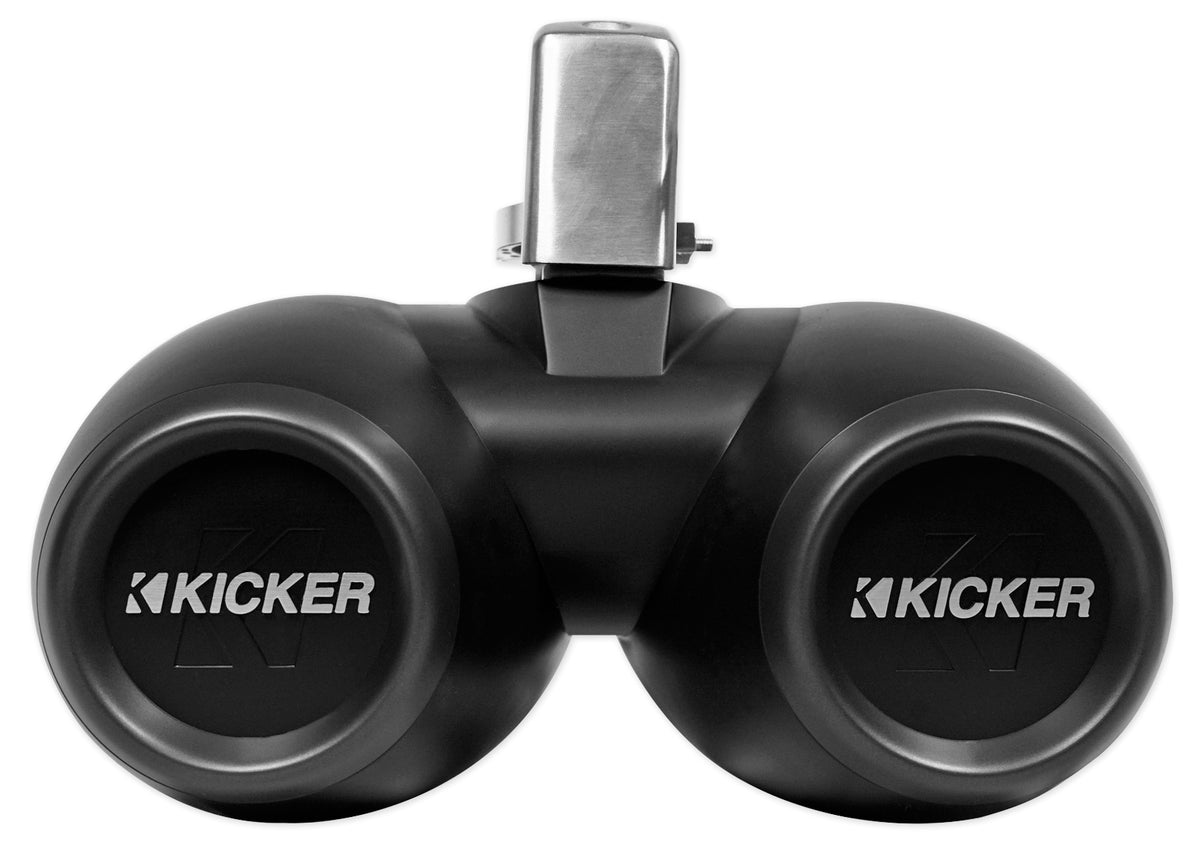 Pair KICKER 45KMTDC65 Dual 6.5" 390w Marine Wakeboard Tower LED Speakers KMTDC65