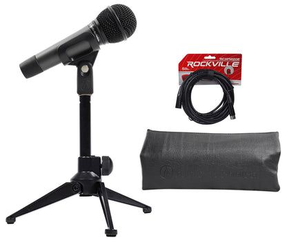 ATM410 Dynamic Cardioid Mic + Desktop Tripod Stand + XLR Cable