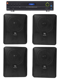 JBL VMA1240 Commercial/Restaurant 240W 70v Amplifier+(4) JBL Black Wall Speakers