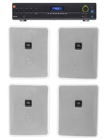 JBL VMA1240 Commercial/Restaurant 240W 70v Amplifier+(4) JBL 5.25" Wall Speakers