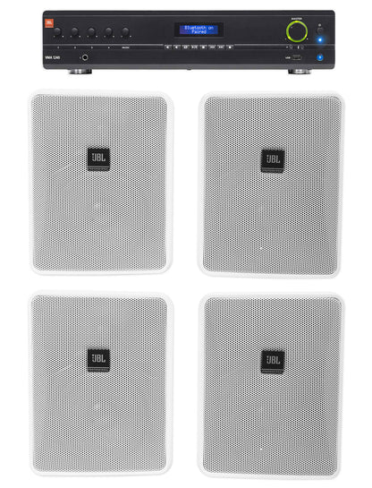 JBL VMA1240 Commercial/Restaurant 240W 70v Amplifier+(4) JBL 5.25" Wall Speakers