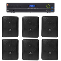 JBL VMA1240 Commercial/Restaurant 240W 70v Amplifier+(6) JBL Black Wall Speakers