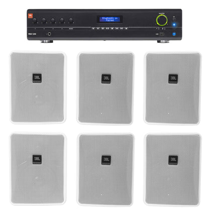 JBL VMA1240 Commercial/Restaurant 240W 70v Amplifier+(6) JBL 5.25" Wall Speakers