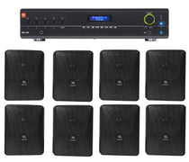 JBL VMA1240 Commercial/Restaurant 240W 70v Amplifier+(8) JBL Black Wall Speakers