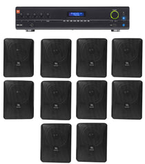 JBL VMA1240 Commercial/Restaurant 240W 70v Amplifier+10) JBL Black Wall Speakers