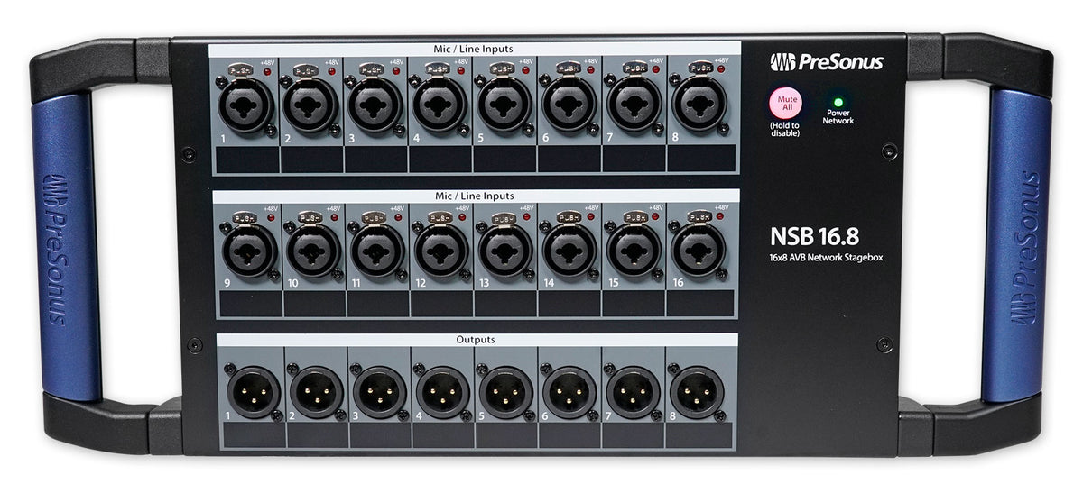 PRESONUS NSB 16.8 16x8 AVB Stagebox w/XMAX Preamps + Rugged Steel Enclosure