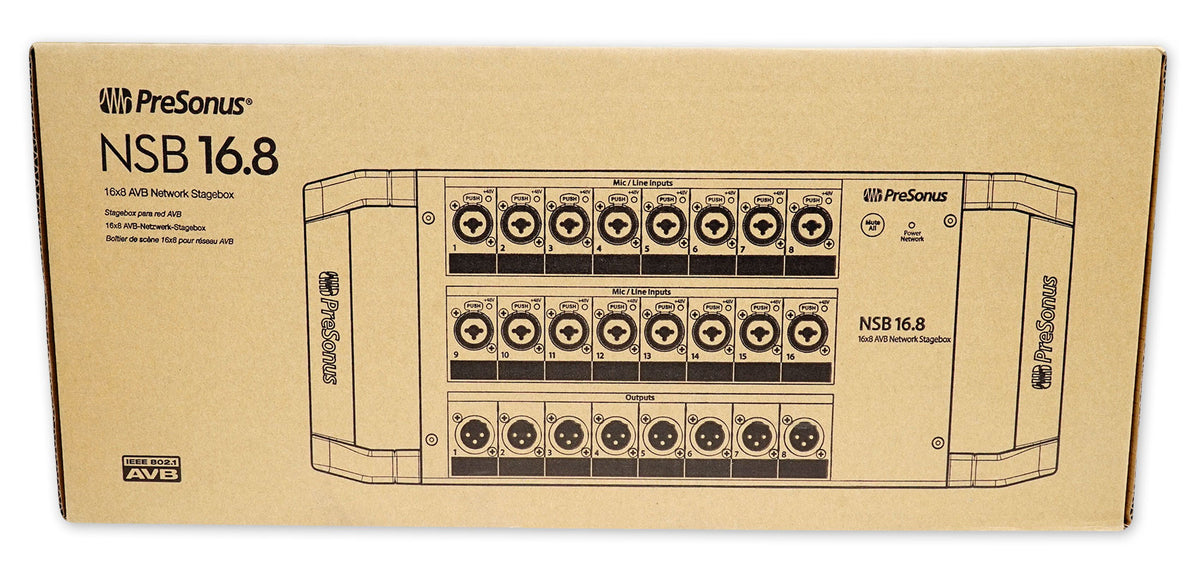 PRESONUS NSB 16.8 16x8 AVB Stagebox w/XMAX Preamps + Rugged Steel Enclosure