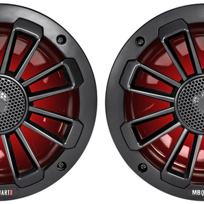 Pair MB Quart NK1-116LB 6.5" 240w Nautic Marine Boat Speakers w/Led's  - Black