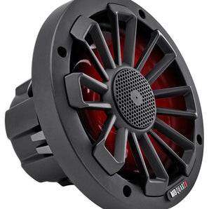 Pair MB Quart NK1-116LB 6.5" 240w Nautic Marine Boat Speakers w/Led's  - Black