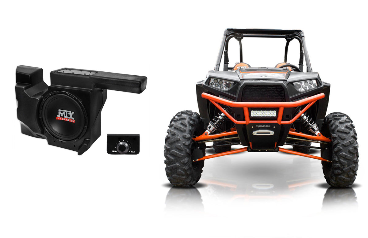 MTX RZRXP-10 Powered 10" 500w Under Dash Subwoofer+Enclosure 4 Polaris RZR/UTV
