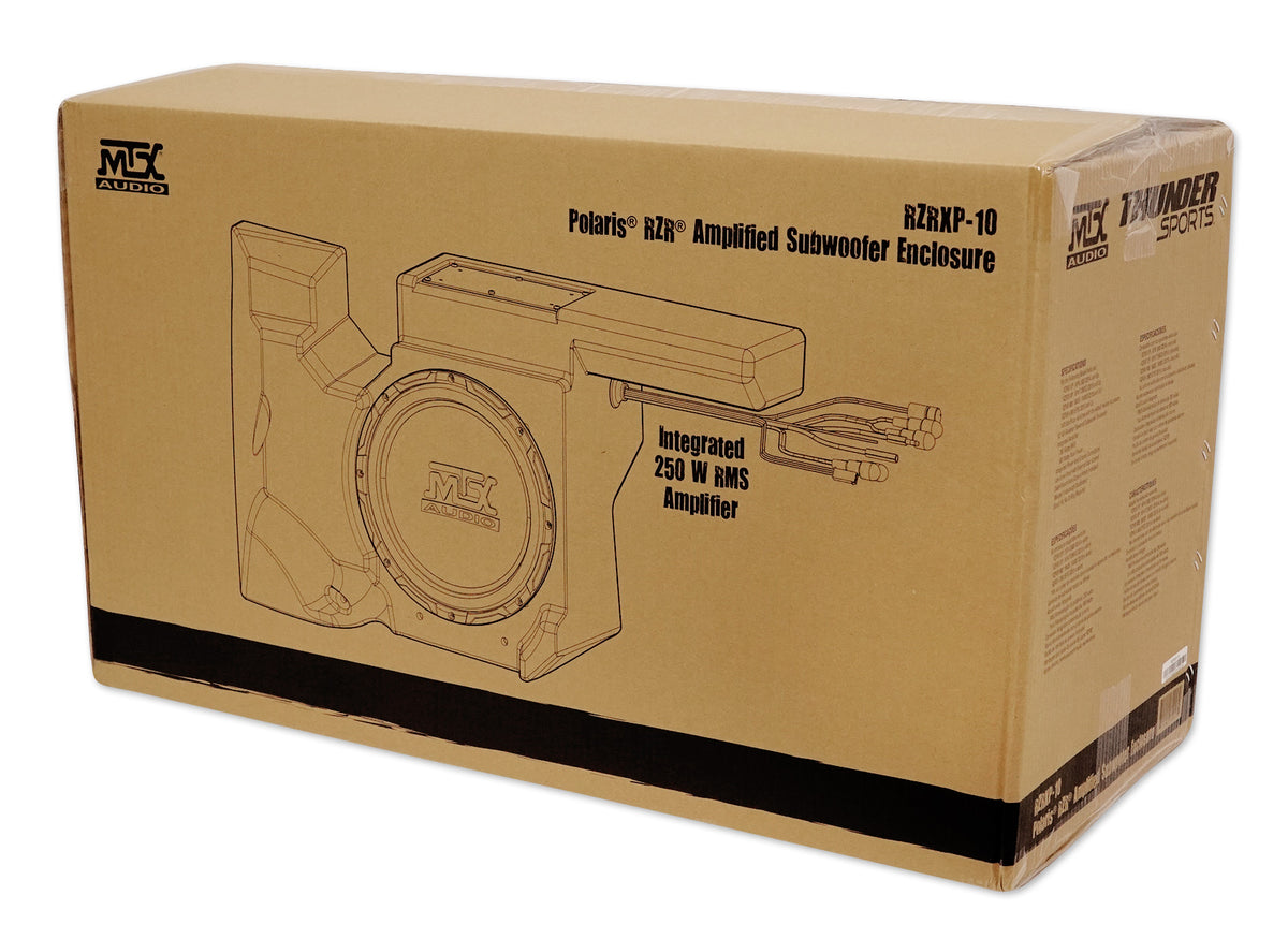 MTX RZRXP-10 Powered 10" 500w Under Dash Subwoofer+Enclosure 4 Polaris RZR/UTV