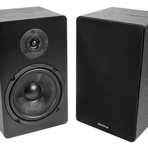 2) Rockville RockShelf 68B 400w Black 6.5 inch Home Theater Bookshelf Speakers/8 Ohm