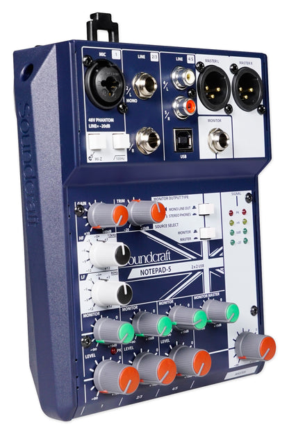 ATM350U Condenser Clip-On Mic + Soundcraft Notepad-5 Mixer