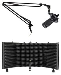 Audio Technica AT2050 Studio Condenser Recording Microphone Mic+Boom+Foam Shield