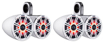 Pair Dual 43KM654LCW 6.5" 780W White Wakeboard Tower Speakers w/LEDs