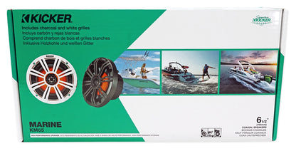 Pair Dual 43KM654LCW 6.5" 780W LED Wakeboard Speakers & 4-Channel Amplifier