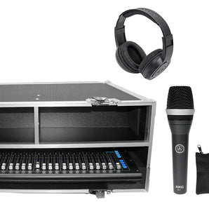 ProX XS-AHSQ5DHW Allen & Heath SQ5 Mixer Flight Case+AKG Mic+Samson Headphones