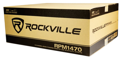 Rockville RPM1470 14 Channel 6000w Actived Mixer w/ USB/ Effects/14 XDR2 Mic Pres