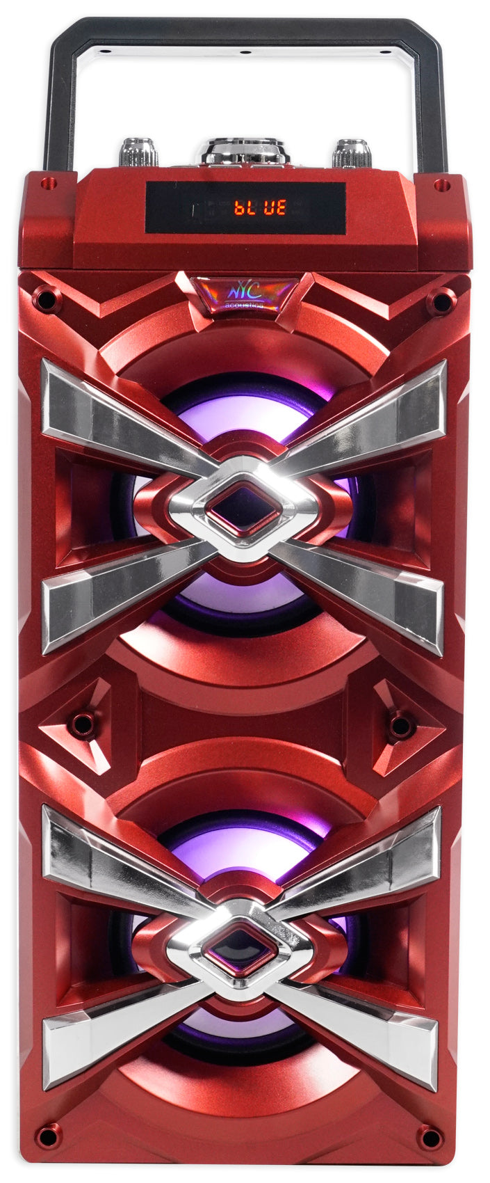 NYC Acoustics X-Tower Dual 4" Bluetooth Speaker w/ Sound Activated LED's+Remote